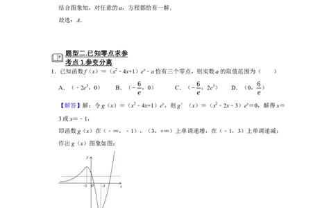 专题06导数6.4导数与函数的零点题型归纳讲义-2022届高三数学一轮复习（解析版）_02高考数学_新高考复习资料_2022年新高考资料