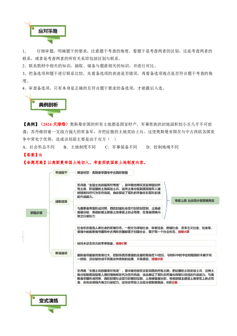 专题06比较变化类选择题（解析版）_07高考历史_2025年新高考资料_二轮复习_01高考语文等多个文件_2025年高考历史二轮热点题型归纳与变式演练（新高考通用）