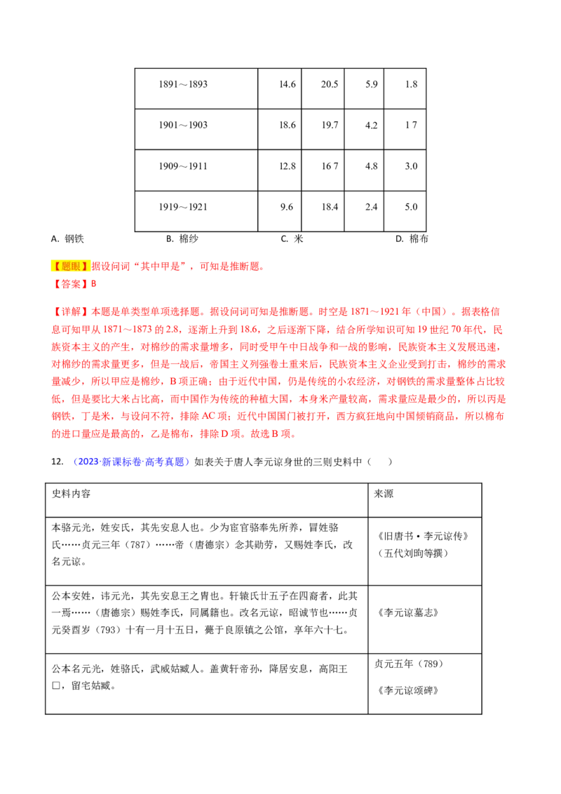专题05推理判断类选择题（解析版）_07高考历史_2024年新高考资料_2.2024二轮复习_2024年高考历史二轮热点题型归纳与变式演练（新高考通用）_选择题部分