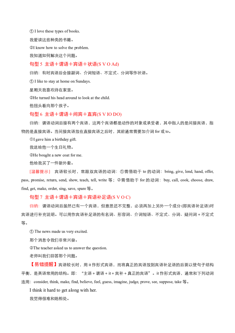 专题06简单句、句子成分和基本句型（讲义）（原卷版）_03高考英语_新高考复习资料_2024年新高考资料_二轮复习资料_2024年高考英语二轮复习讲练测（新教材新高考）_第一部分语法知识
