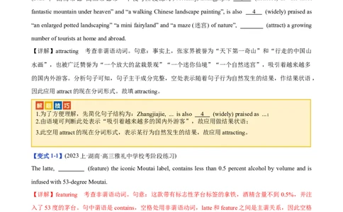 专题04有提示词之非谓语动词-2024年高考英语二轮热点题型归纳与变式演练（新高考通用）（解析版）_03高考英语_新高考复习资料_2024年新高考资料_二轮复习资料_教师版（含答案解析）