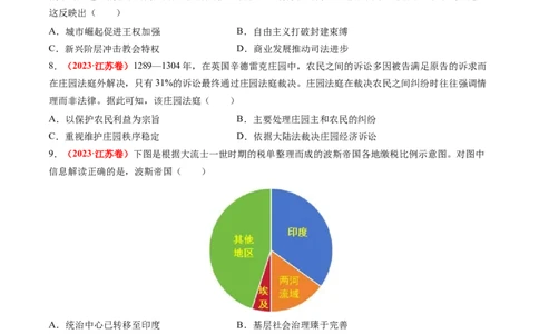 专题06世界古代史（原卷版）_07高考历史_2024年新高考资料_52024三轮冲刺_查漏补缺2024年高考历史复习冲刺过关（新高考专用）