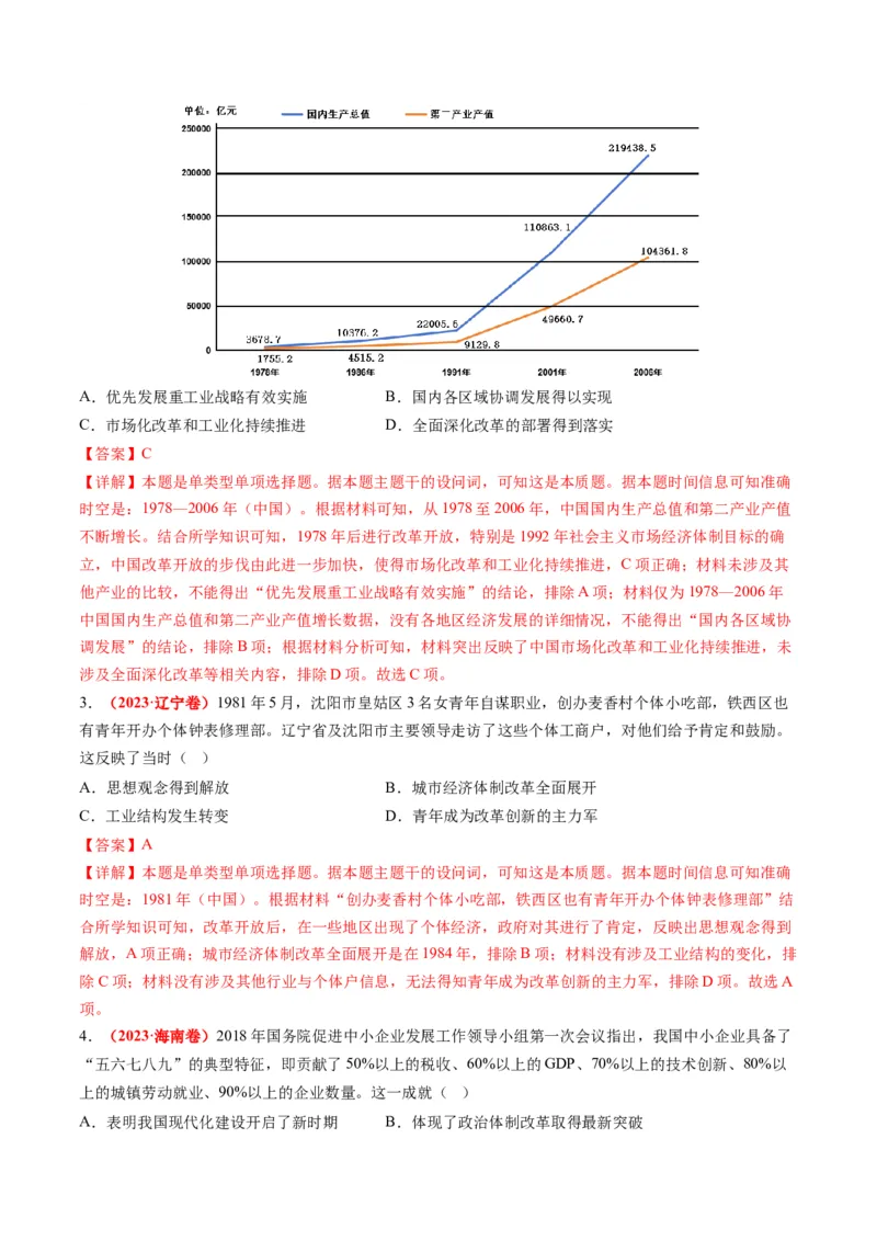 专题05近现代中国的经济变迁（讲义）（解析版）_07高考历史_2024年新高考资料_2.2024二轮复习_2024年高考历史二轮复习讲练测（新教材新高考）