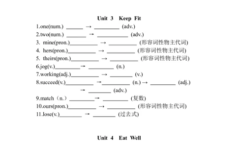 单元词形转换词汇拓展+2026春人教版（2024）七年级英语下册+_新人教版7下英语学习资料包_8.单词表、默写表+字帖_04-26春人教版英语七年级下册词形转换词汇拓展