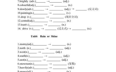 单元词形转换词汇拓展+2026春人教版（2024）七年级英语下册+_新人教版7下英语学习资料包_8.单词表、默写表+字帖_04-26春人教版英语七年级下册词形转换词汇拓展