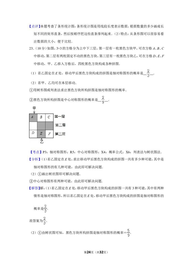 2016年贵州省遵义市中考数学试卷（含解析版）_贵州中考_2.贵州中考数学（2008-2025）_遵义数学11-24