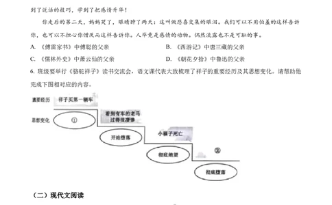 2023年贵州省中考语文真题（空白卷）_贵州中考_六盘水_1.六盘水中考语文（2015-2025）