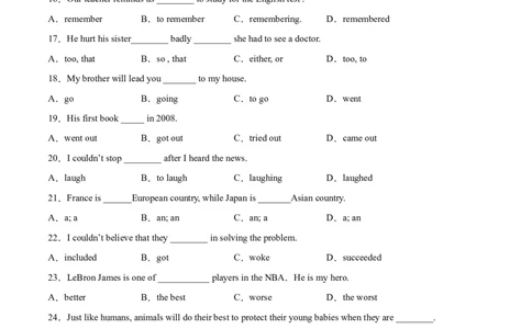专题08单项选择专练100题（二）（练习版）（人教版）_人教版英语八年级下册_2026春人教版英语八年级下册资料_人教八下（旧版）_07.英语8下-试题_专项练习