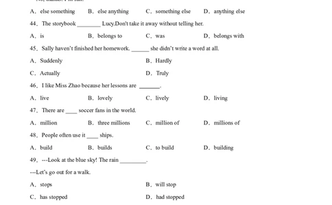 专题08单项选择专练100题（二）（练习版）（人教版）_人教版英语八年级下册_2026春人教版英语八年级下册资料_人教八下（旧版）_07.英语8下-试题_专项练习