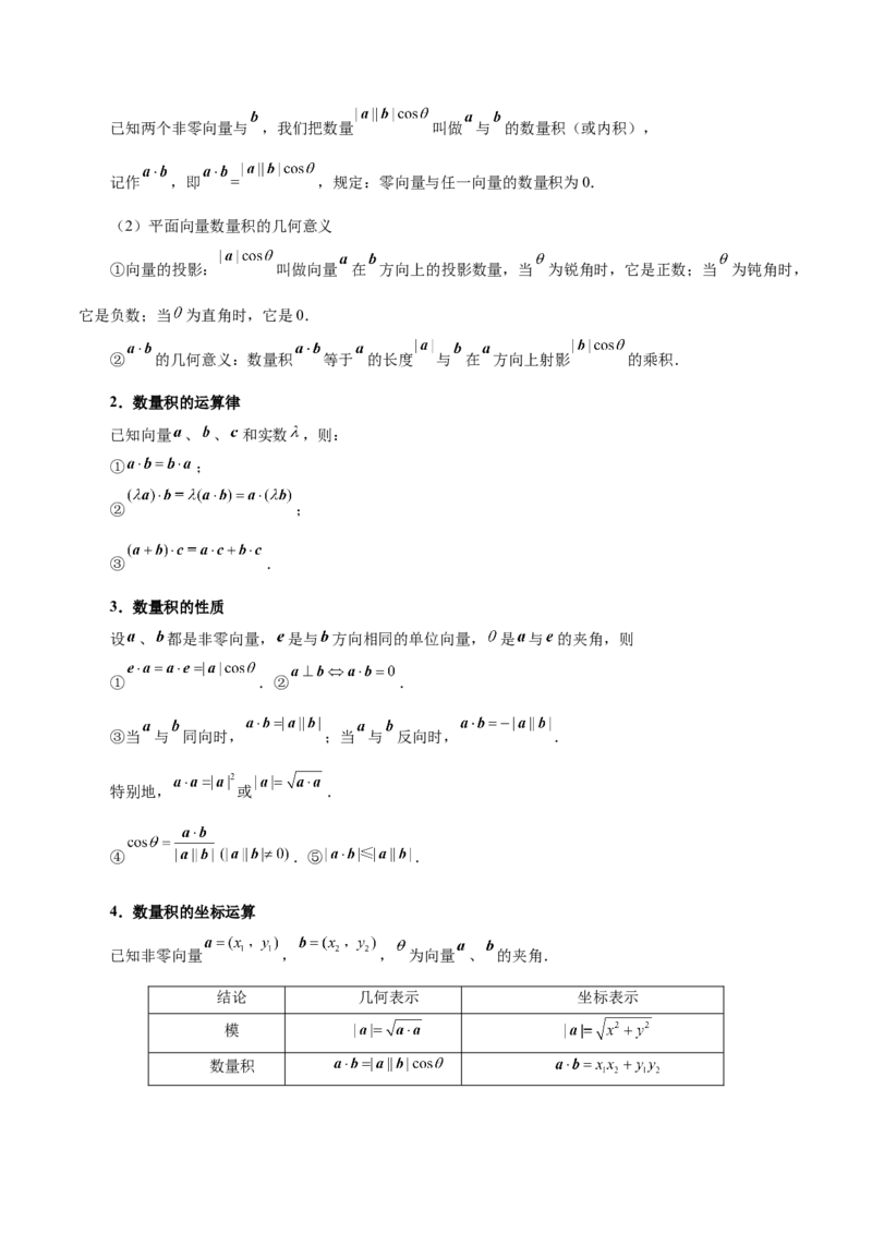 专题07平面向量（3大易错点分析+解题模板+举一反三+易错题通关）-备战2024年高考数学考试易错题（新高考专用）（原卷版）_02高考数学_新高考复习资料_2024年新高考资料_专项复习资料
