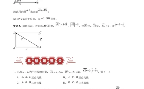 专题07平面向量（3大易错点分析+解题模板+举一反三+易错题通关）-备战2024年高考数学考试易错题（新高考专用）（原卷版）_02高考数学_新高考复习资料_2024年新高考资料_专项复习资料