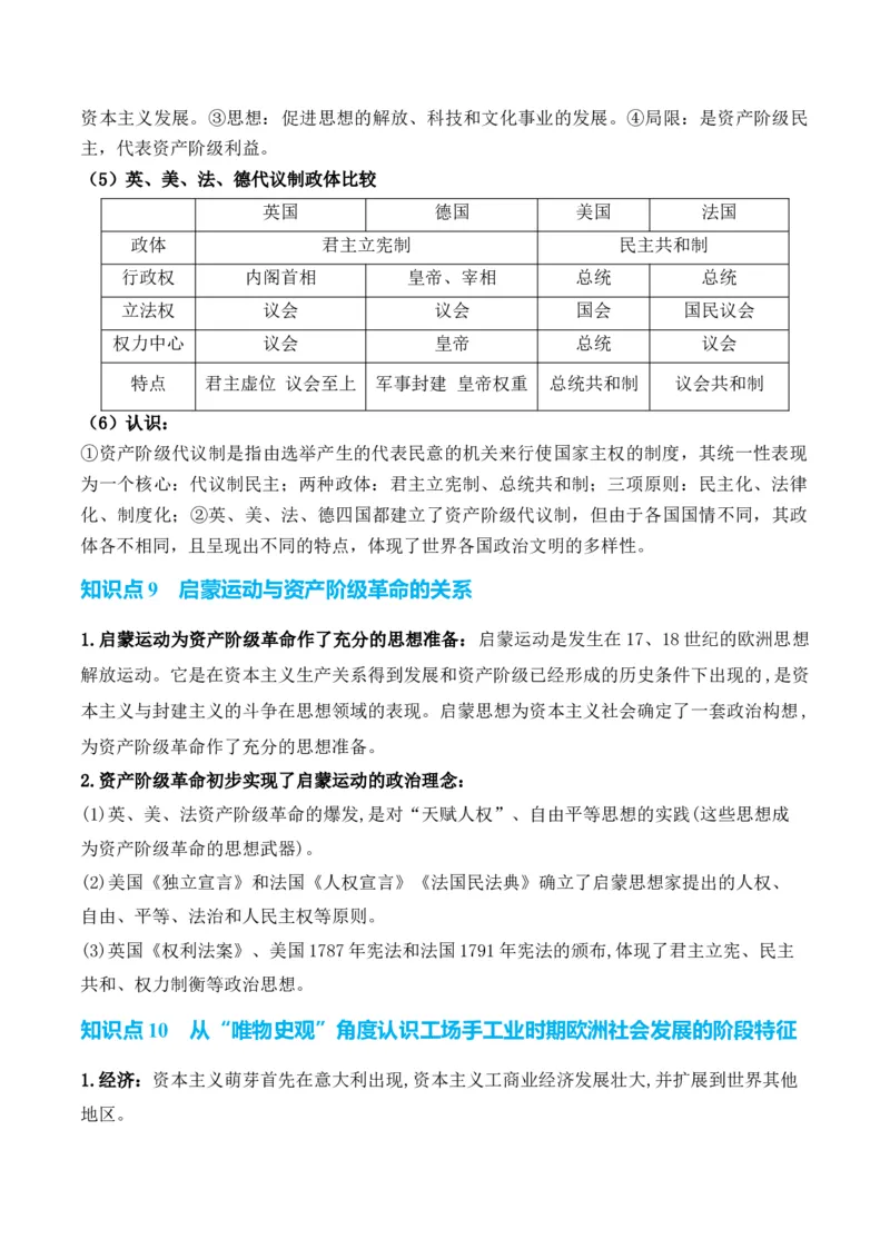 专题08++工场手工业时期：近代早期的西方世界+-2025年高考历史一轮复习知识清单_07高考历史_2025年新高考资料_一轮复习_2025年高考历史一轮复习知识清单（完结）
