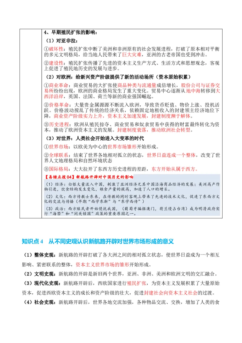 专题08++工场手工业时期：近代早期的西方世界+-2025年高考历史一轮复习知识清单_07高考历史_2025年新高考资料_一轮复习_2025年高考历史一轮复习知识清单（完结）