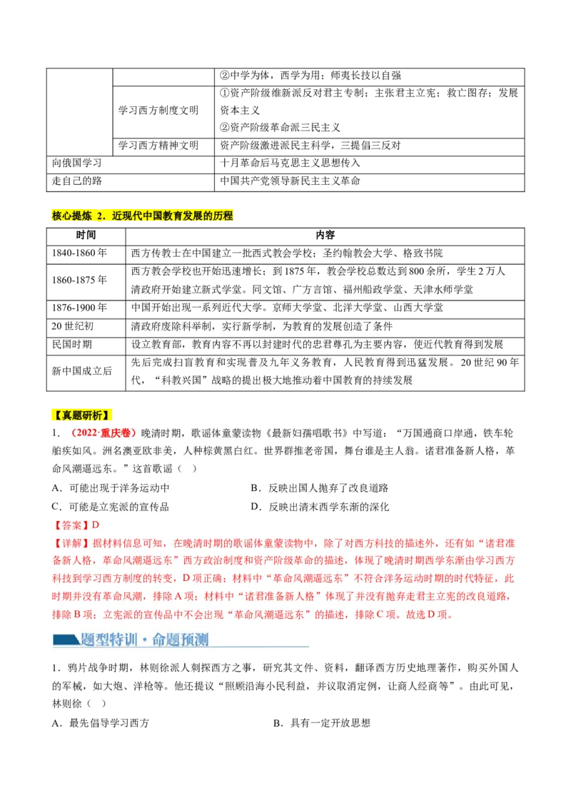专题07近现代中国思想文化的流变与发展（解析版）_07高考历史_2024年新高考资料_2.2024二轮复习_2024年高考历史二轮复习讲练测（新教材新高考）_848