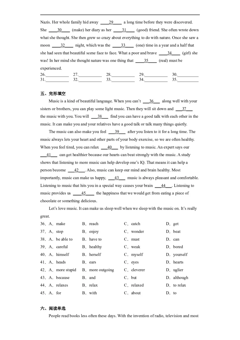 Unit8第6课时(SectionB3a-SelfCheck）（分层作业）-试题版_人教版英语八年级下册_2026春人教版英语八年级下册资料_人教八下（旧版）_07.英语8下-试题_课时练习_分层作业