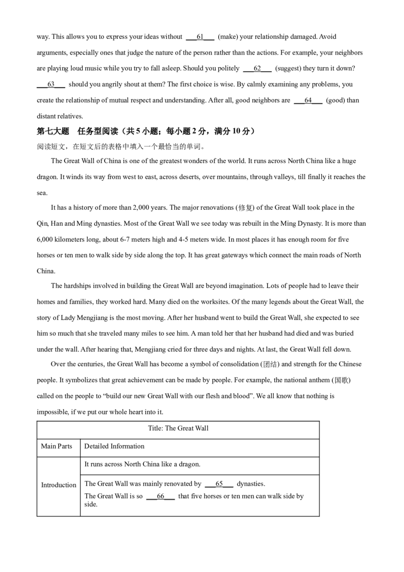 2022年贵州省六盘水市中考英语真题（原卷版）_贵州中考_3.贵州中考英语（2008-2025）_六盘水英语15-24