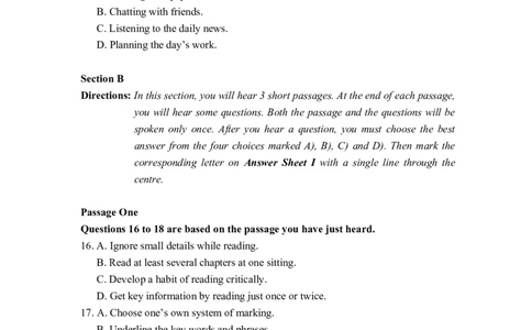 2014年6月四级真题第1套_2014年6月大学英语四级考试真题及答案解析（一）_真题word