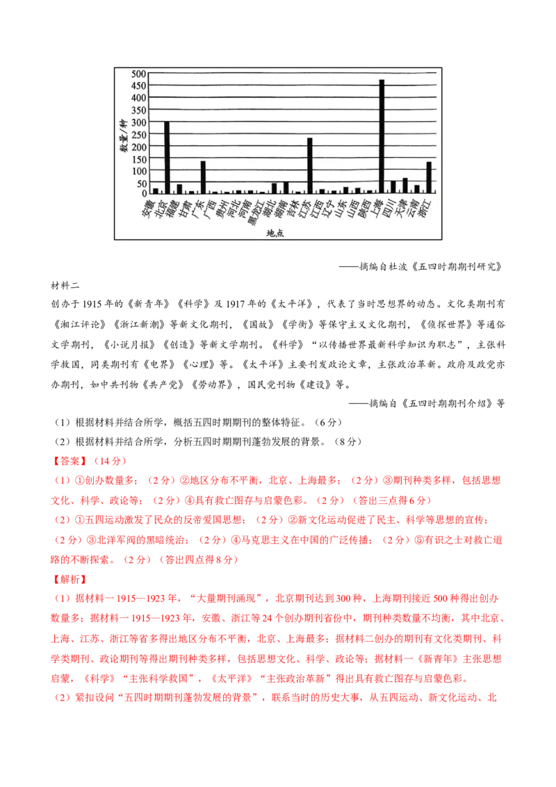 专题08与时俱进&mdash;&mdash;中国近现代的思想解放与科学文化（讲义）（解析版）_07高考历史_2025年新高考资料_二轮复习_01高考语文等多个文件