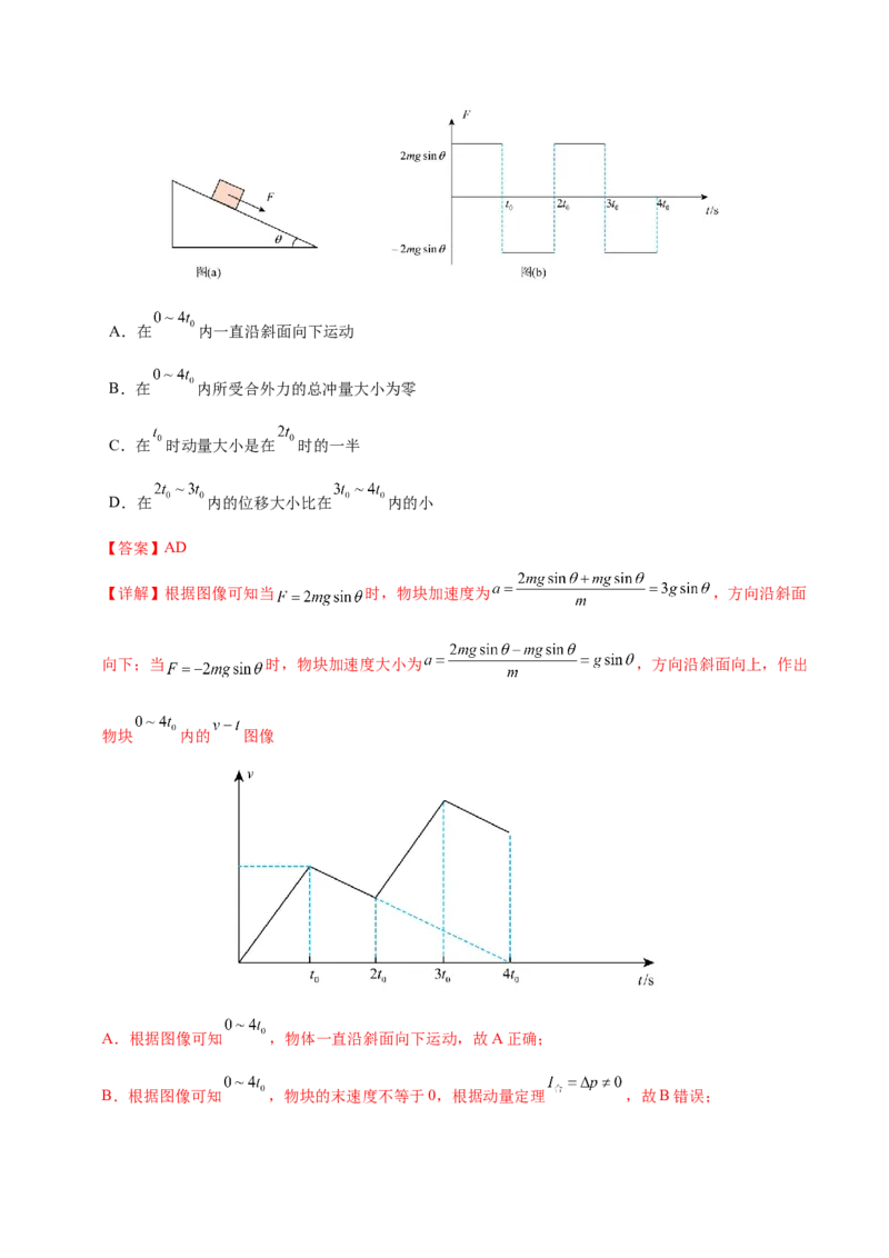 专题07动量定理动量守恒定律（练习）（解析版）_03高考英语_2025年新高考资料_二轮复习_01高考语文等多个文件_上好课2025年高考物理二轮复习讲练测（新高考通用）