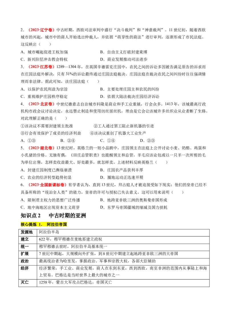 专题08多元共生的世界古代文明（讲义）（原卷版）_07高考历史_2024年新高考资料_2.2024二轮复习_2024年高考历史二轮复习讲练测（新教材新高考）