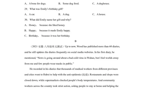 Unit5Whatwereyoudoingwhentherainstormcame（B卷&middot;提升能力）-八年级英语上册同步单元AB卷（人教版）（解析版）_人教版英语八年级下册_2026春人教版英语八年级下册资料_人教八下（旧版）