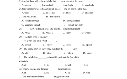 Unit6夯实基础八年级英语下册单元过关与提升测试（人教版）_人教版英语八年级下册_2026春人教版英语八年级下册资料_人教八下（旧版）_07.英语8下-试题_单元测试_单元测试第二套