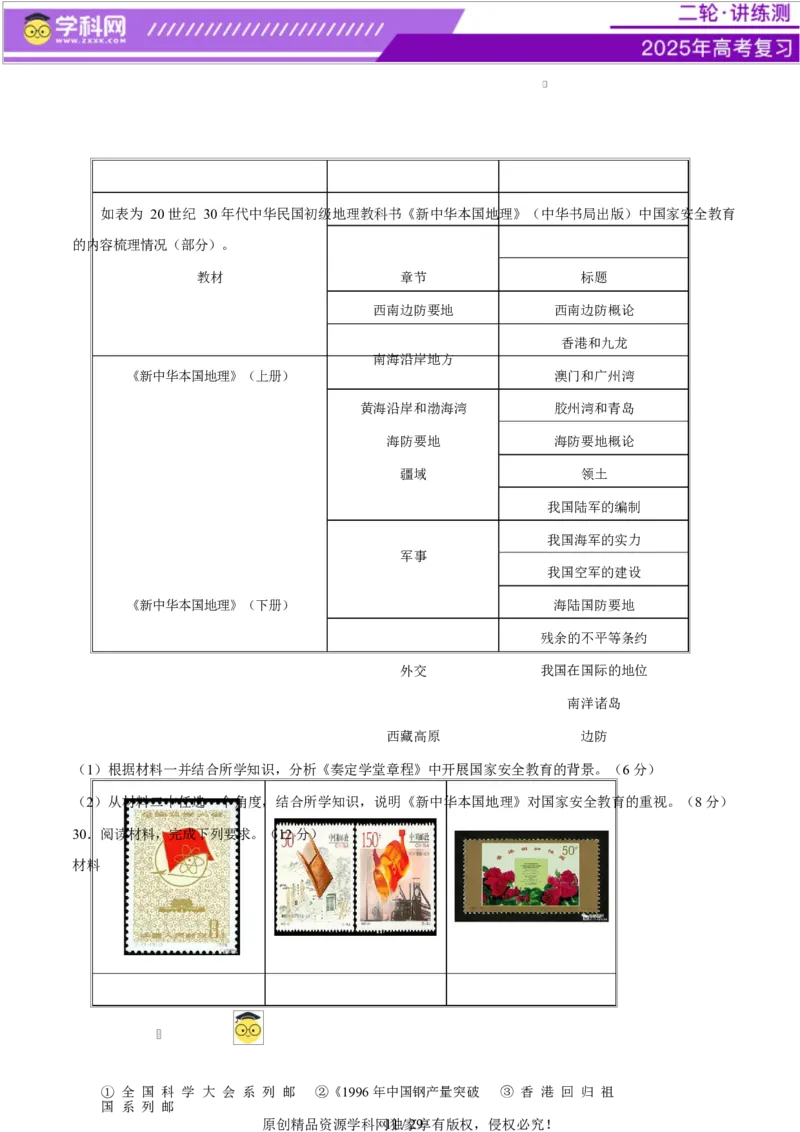 专题08与时俱进&mdash;&mdash;中国近现代的思想解放与科学文化（练习）（原卷版）_07高考历史_2025年新高考资料_二轮复习_上好课2025年高考历史二轮复习讲练测（新高考通用）3379861