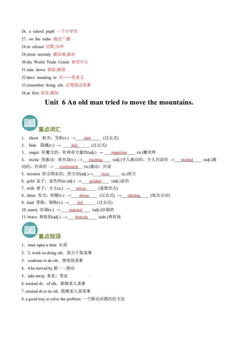 专题01重点词汇和短语归纳（考点清单）-（人教版）_人教版英语八年级下册_旧版_版本二_八年级英语下册（人教版）_期末专项复习-U302_2024版
