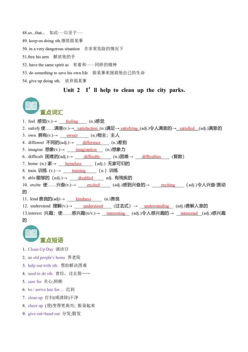 专题01重点词汇和短语归纳（考点清单）-（人教版）_人教版英语八年级下册_旧版_版本二_八年级英语下册（人教版）_期末专项复习-U302_2024版