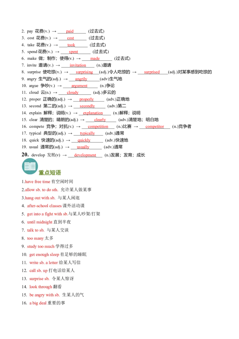 专题01重点词汇和短语归纳（考点清单）-（人教版）_人教版英语八年级下册_旧版_版本二_八年级英语下册（人教版）_期末专项复习-U302_2024版