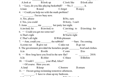 Unit3Couldyoupleasecleanyourroom单元测试题_人教版英语八年级下册_2026春人教版英语八年级下册资料_人教八下（旧版）_06.英语8下教学资料PPT_人教版英语八年级下册教学资料（优翼）