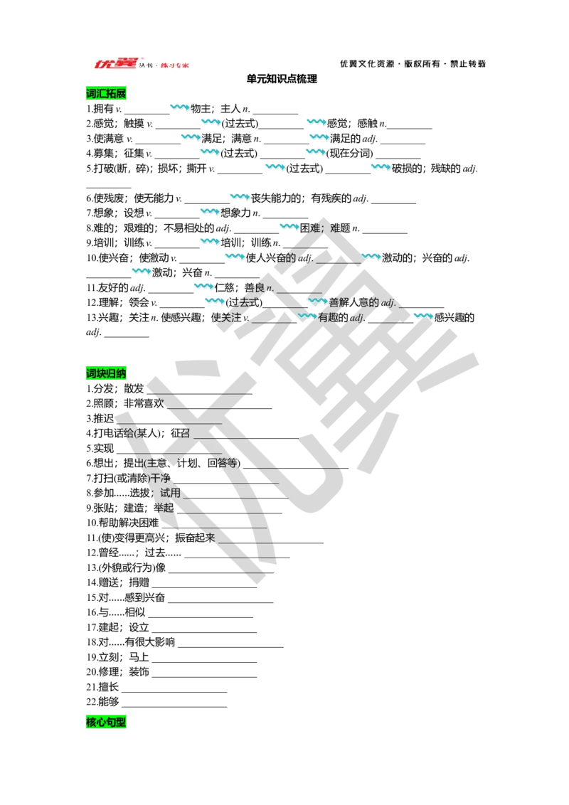 Unit2复习课件学生版_人教版英语八年级下册_2026春人教版英语八年级下册资料_人教八下（旧版）_06.英语8下教学资料PPT_人教版英语八年级下册教学资料（优翼）_八下unit2