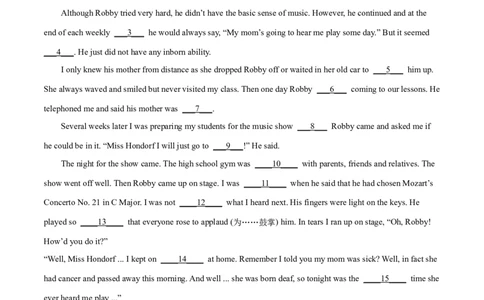 专题09完形填空专练（练习版）（人教版）_人教版英语八年级下册_2026春人教版英语八年级下册资料_人教八下（旧版）_07.英语8下-试题_专项练习