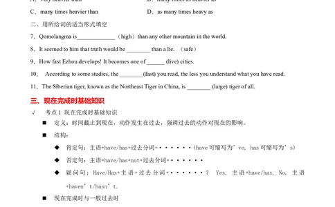 专题06重点语法归纳及专练二（练习版）（人教版）_人教版英语八年级下册_2026春人教版英语八年级下册资料_人教八下（旧版）_07.英语8下-试题_专项练习