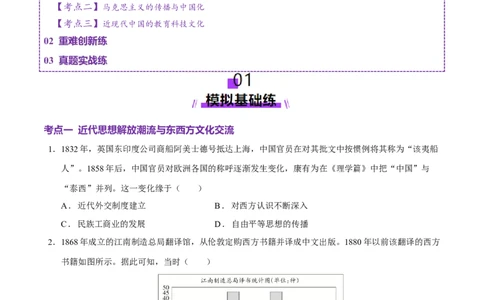 专题08与时俱进&mdash;&mdash;中国近现代的思想解放与科学文化（练习）（原卷版）_07高考历史_2025年新高考资料_二轮复习_01高考语文等多个文件