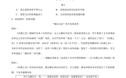 专题08与时俱进&mdash;&mdash;中国近现代的思想解放与科学文化（练习）（原卷版）_07高考历史_2025年新高考资料_二轮复习_01高考语文等多个文件