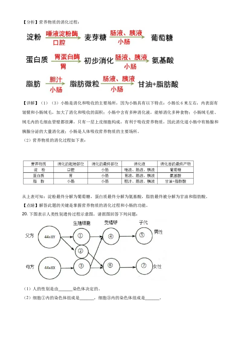 2021年贵州省黔东南州中考生物试题（解析版）_贵州中考_6.贵州中考生物（2015-2025）