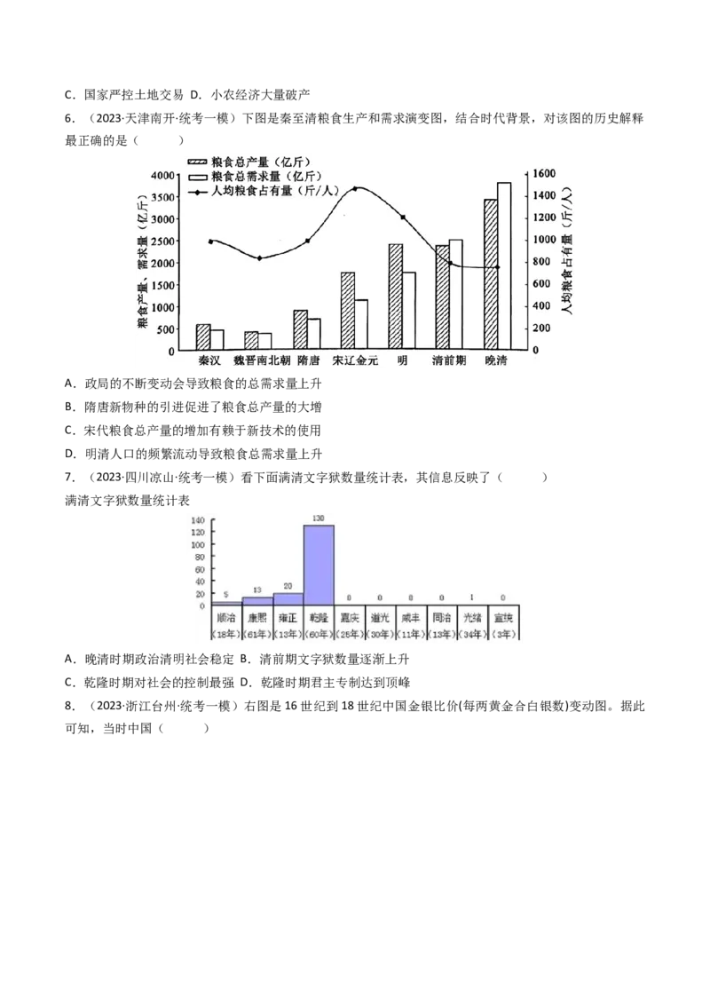 专题07图表数据类选择题（原卷版）_07高考历史_2024年新高考资料_2.2024二轮复习_2024年高考历史二轮热点题型归纳与变式演练（新高考通用）_选择题部分