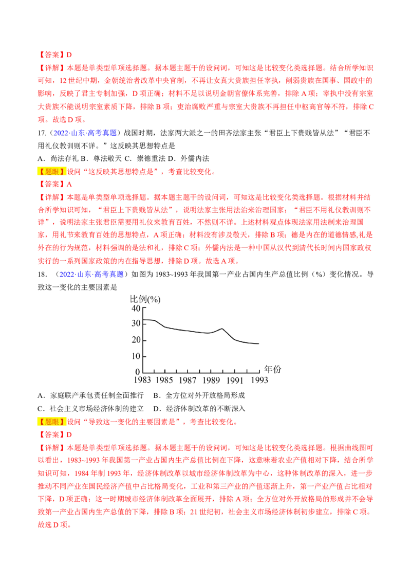 专题08比较变化类择题（解析版）_07高考历史_2024年新高考资料_2.2024二轮复习_2024年高考历史二轮热点题型归纳与变式演练（新高考通用）_选择题部分