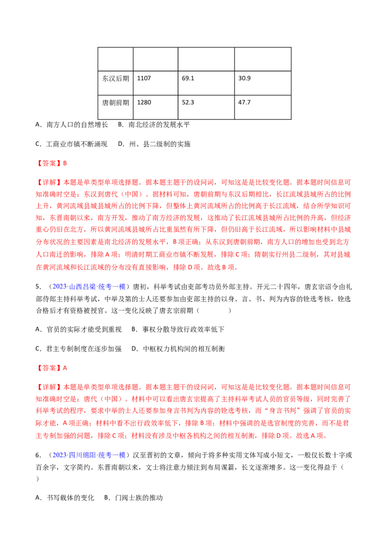 专题08比较变化类择题（解析版）_07高考历史_2024年新高考资料_2.2024二轮复习_2024年高考历史二轮热点题型归纳与变式演练（新高考通用）_选择题部分