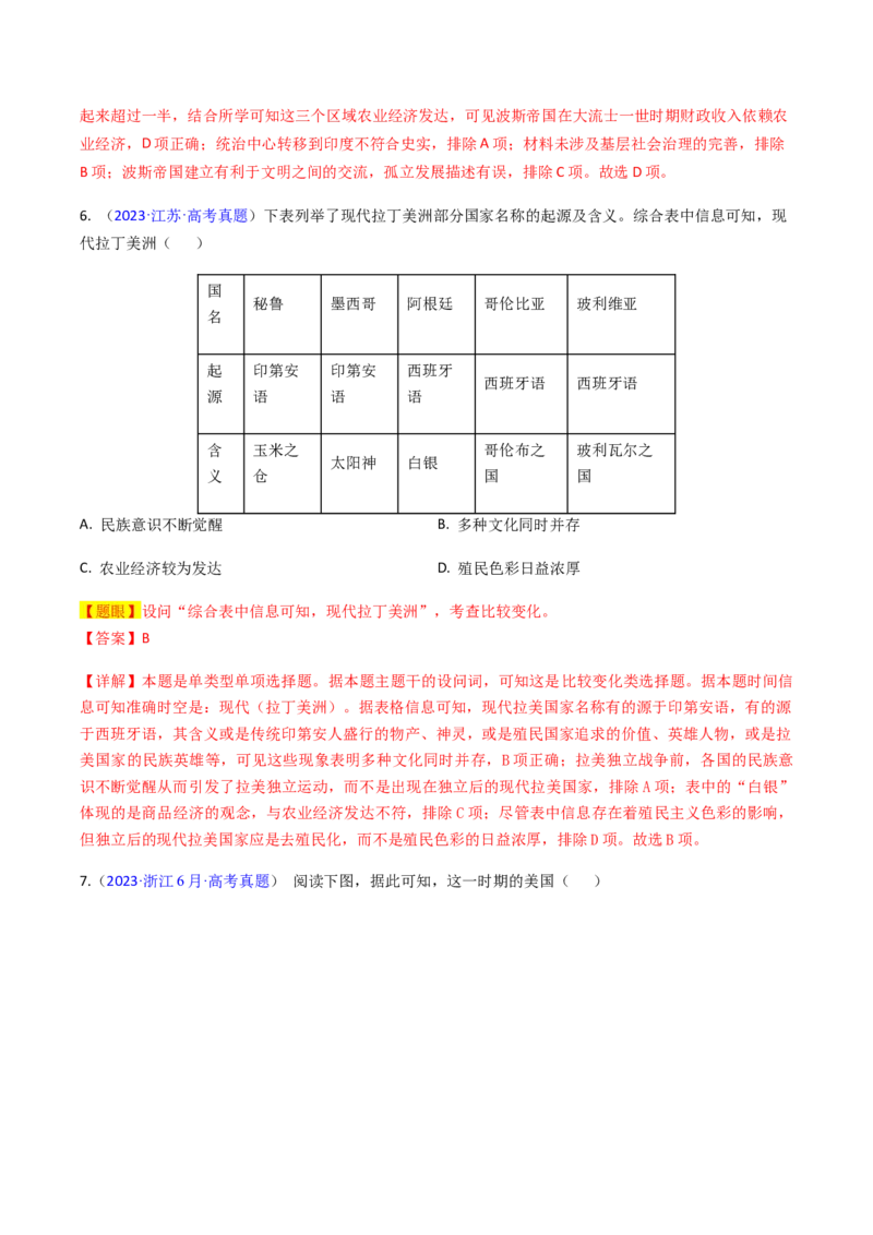 专题08比较变化类择题（解析版）_07高考历史_2024年新高考资料_2.2024二轮复习_2024年高考历史二轮热点题型归纳与变式演练（新高考通用）_选择题部分
