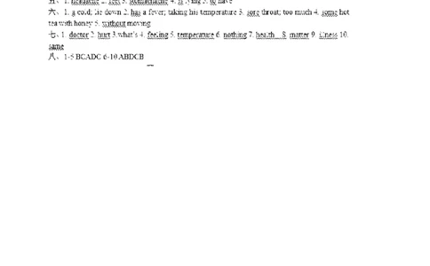 Unit1What'sthematter(第1课时)　　同步练习2_人教版英语八年级下册_旧版_4人教版英语8年级下册视频_人教英语八年级下课时练习（113份）_同步练习1_Unit1What'sthematter