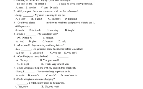 Unit3Couldyoupleaseclean&hellip;SectionA优化训练_人教版英语八年级下册_旧版_4人教版英语8年级下册视频_人教英语八年级下课时练习（113份）_同步练习1_Unit3Couldyoupleasecleanyourroom