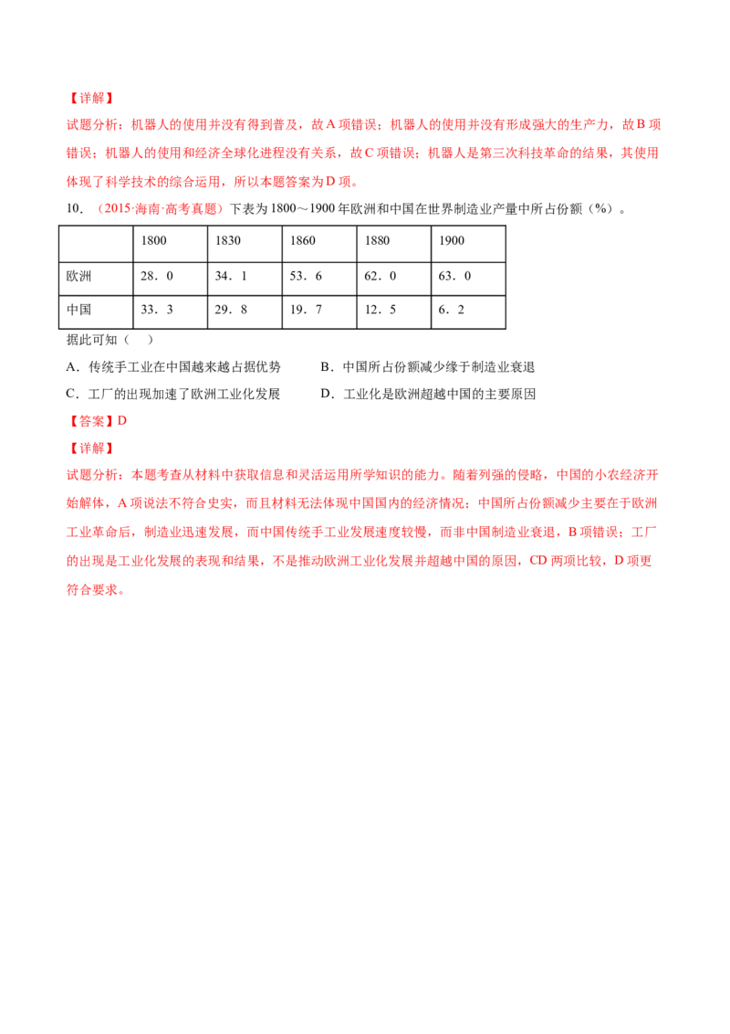 专题08人类社会的生产工具与劳作方式（解析版）-备战2023年高考历史一轮复习考点微专题（新高考地区专用）_07高考历史_新高考复习资料_2023年新高考复习资料