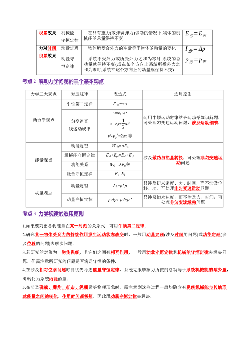 专题08力学中三大观点的综合应用（讲义）（原卷版）_03高考英语_2025年新高考资料_二轮复习_01高考语文等多个文件_上好课2025年高考物理二轮复习讲练测（新高考通用）
