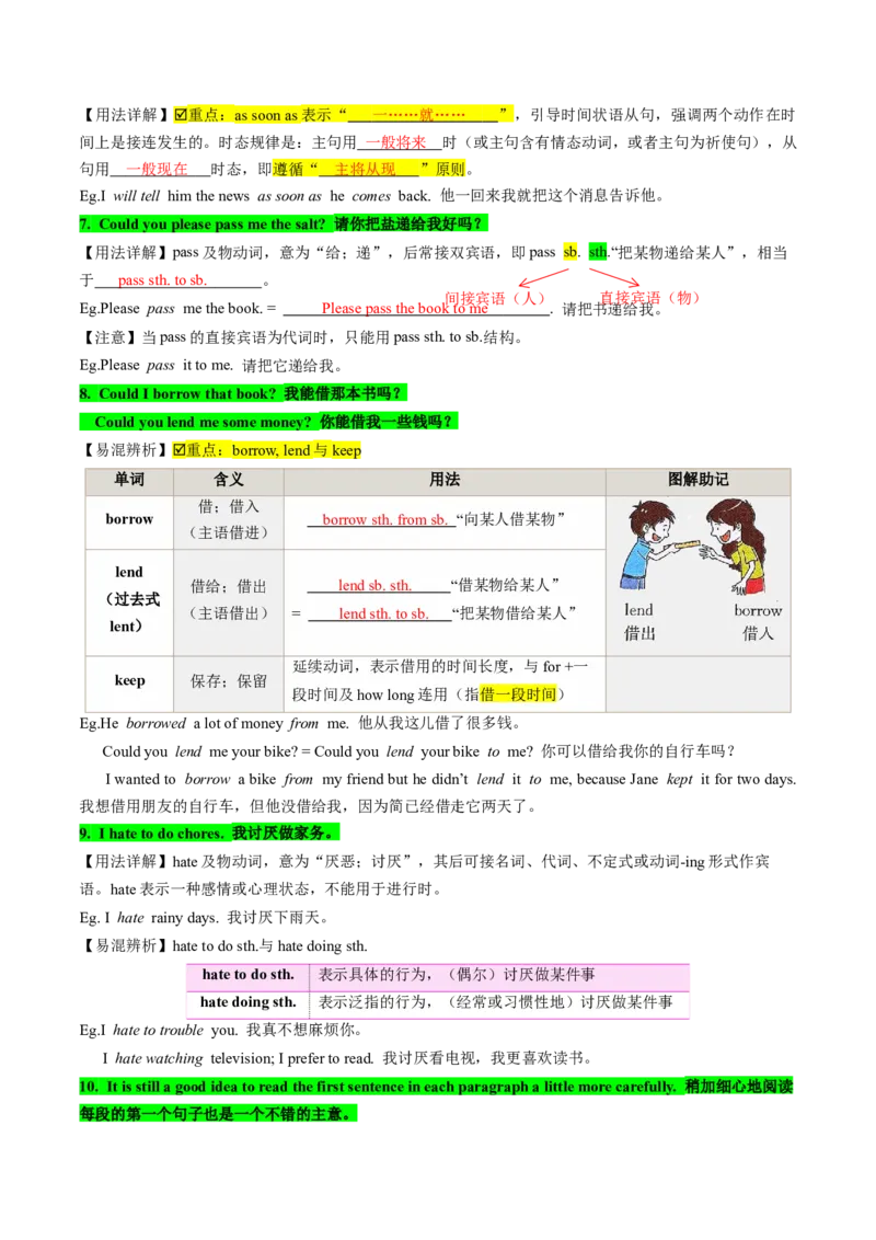 专题02核心考点归纳（考点清单）-（人教版）_人教版英语八年级下册_旧版_版本二_八年级英语下册（人教版）_期末专项复习-U302_2024版
