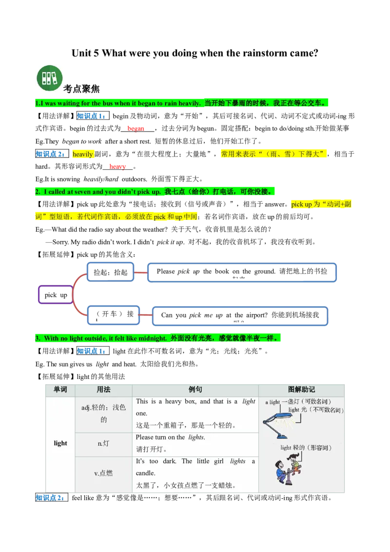专题02核心考点归纳（考点清单）-（人教版）_人教版英语八年级下册_旧版_版本二_八年级英语下册（人教版）_期末专项复习-U302_2024版