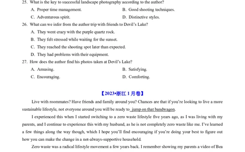 专题11阅读理解记叙文、新闻报道-学易金卷：五年（2019-2023）高考英语真题分项汇编（原卷版）_03高考英语_通用版（老高考）复习资料_2024年复习资料