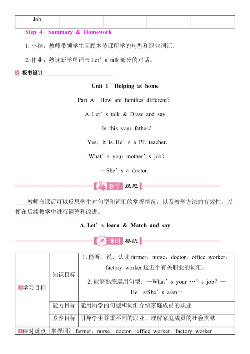 全册同步教案(含反思)_4上-新英语人教PEP版（2025持续更新）_04教案+教学计划