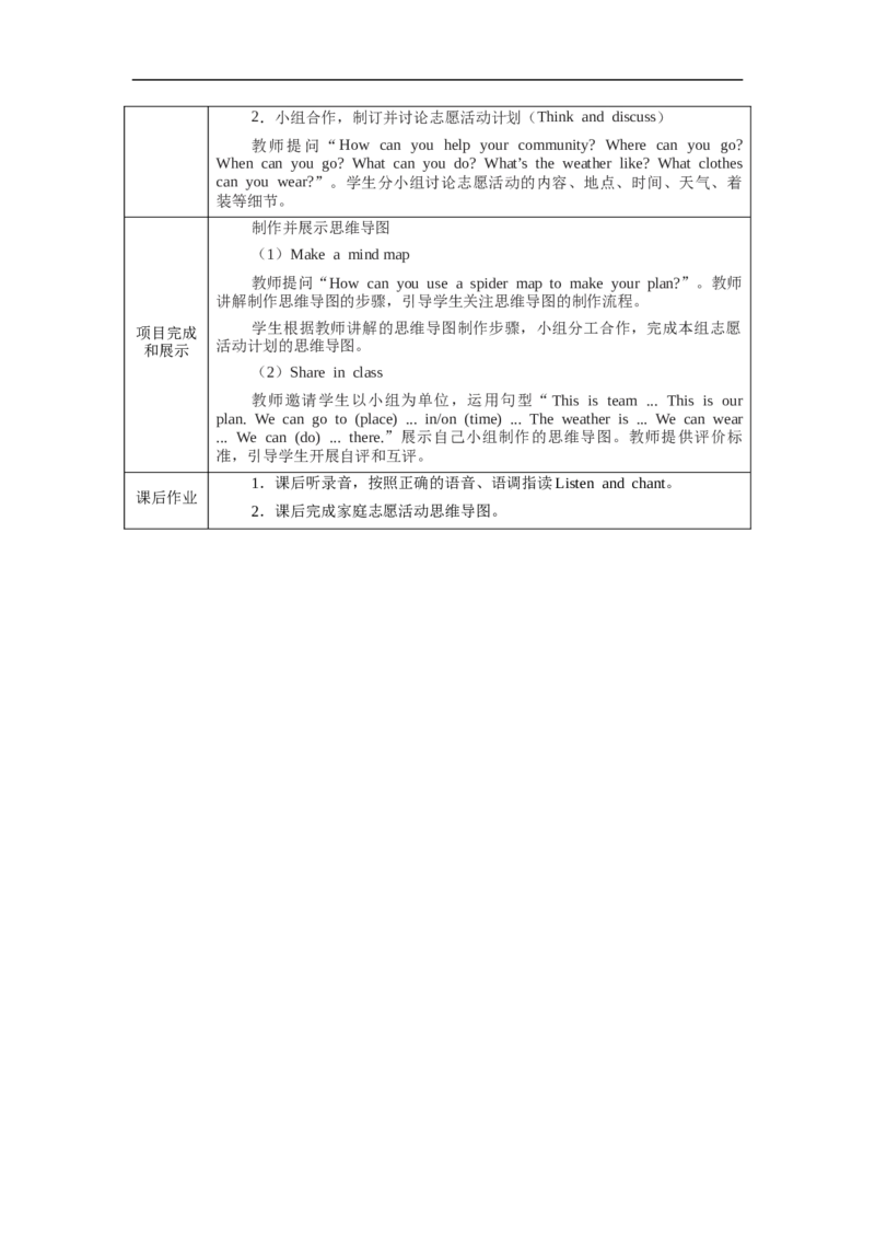 教案（表格）_4上-新英语人教PEP版（2025持续更新）_04教案+教学计划